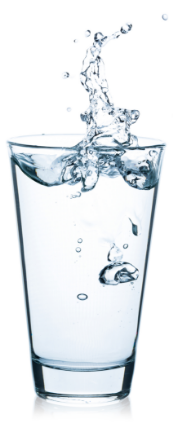 a full glass of water splashing