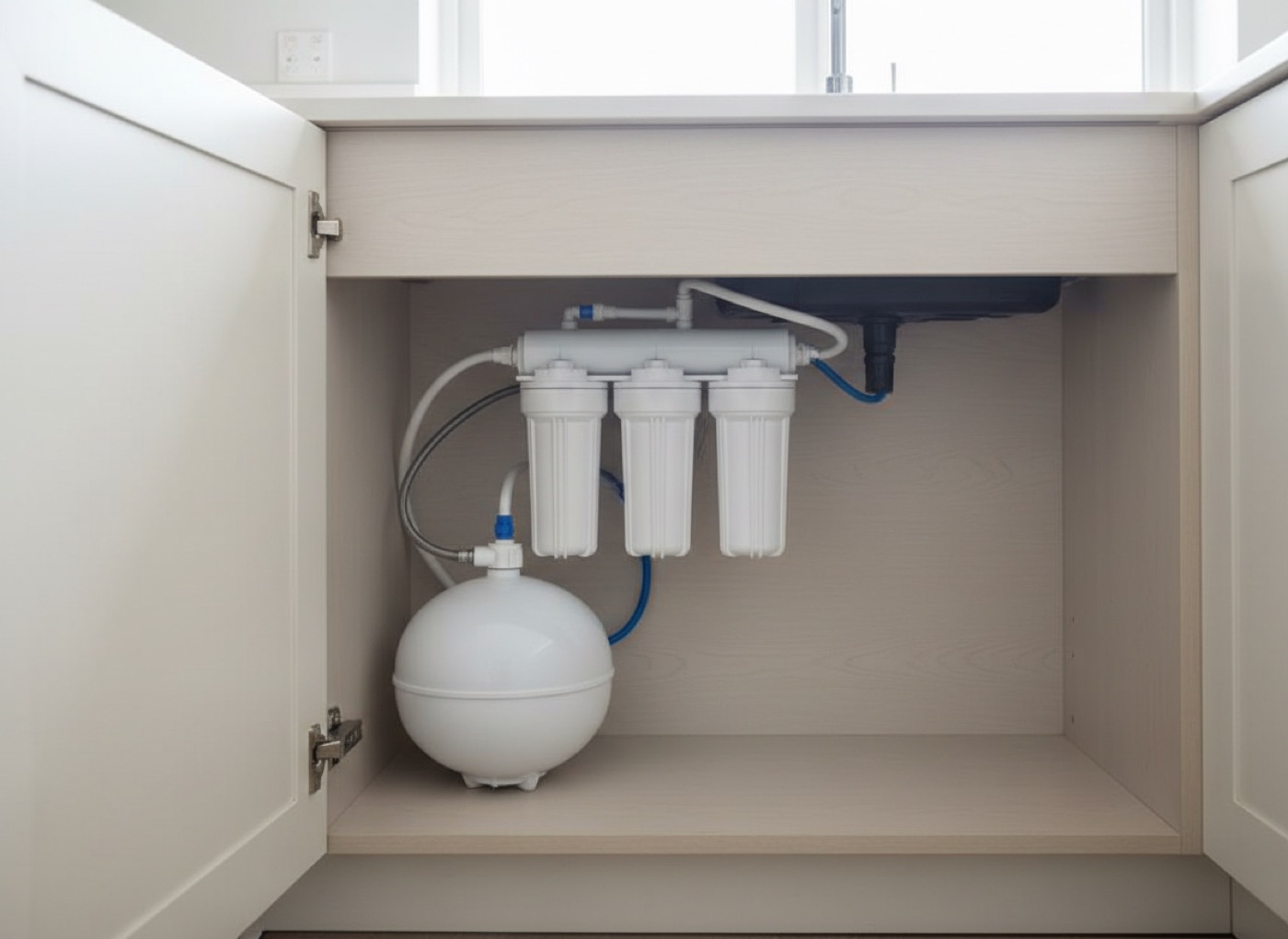 Under-sink reverse osmosis drinking water system